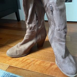 Brown “suede” OTK boots
